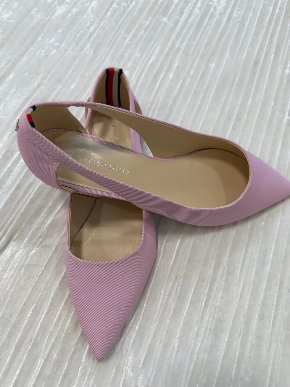 Tommy Hilfiger Light Pink Pointed Slingback Flats